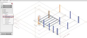 计算机绘图的推进钢铁菜单左边和素描的垂直和水平线的倾斜的屋顶