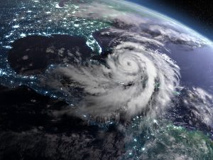 卫星图像在佛罗里达的飓风