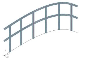 图示法在青钢的颜色倾斜的弧形扶手